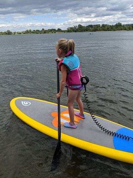 beginner paddle boarding Child